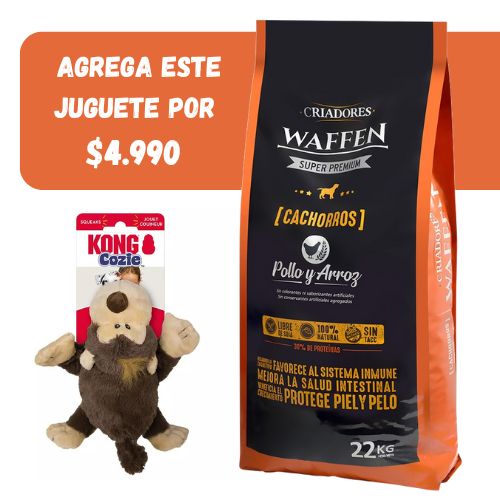 Waffen cachorro mascada normal 22 kls + Juguete Kong ( Ref.$10.990)