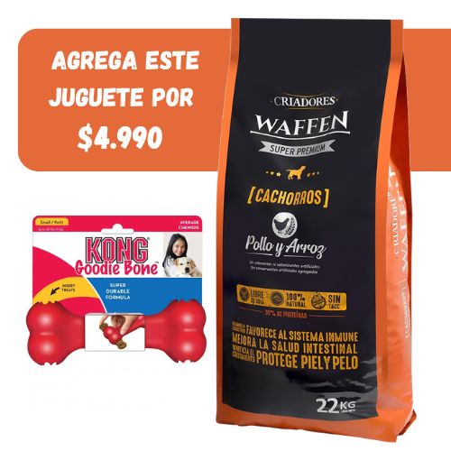 Waffen cachorros mascada normal 22 kls + Juguete Kong (Ref.$ 12.990 )
