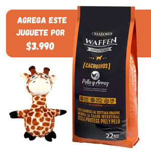 Waffen cachorro mascada normal 22 kls + Juguete All For Paws ( Ref. $10.990)