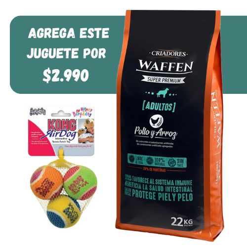 Waffen adulto mascada normal 22 kls + Juguete Kong (Ref. $7.990)